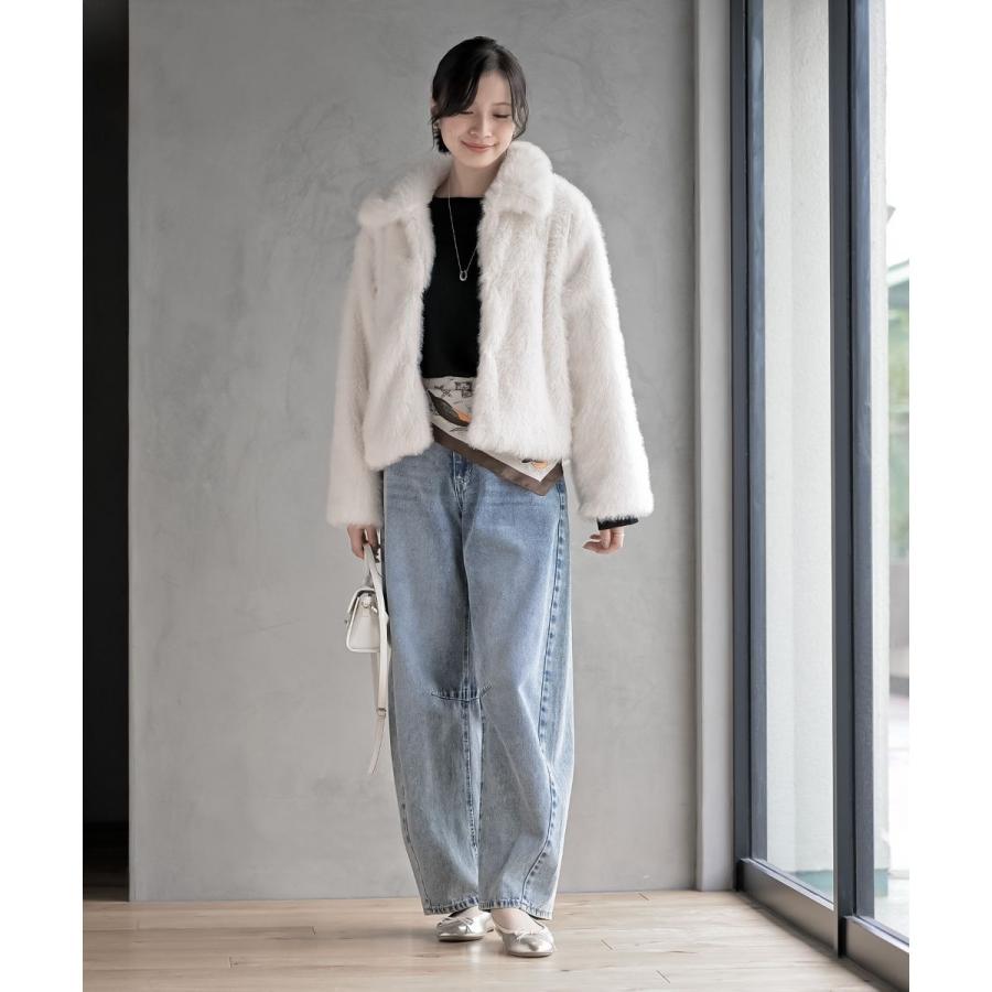襟付きフェイクファーショートジャケット : マルイ(丸井)Yahoo!店