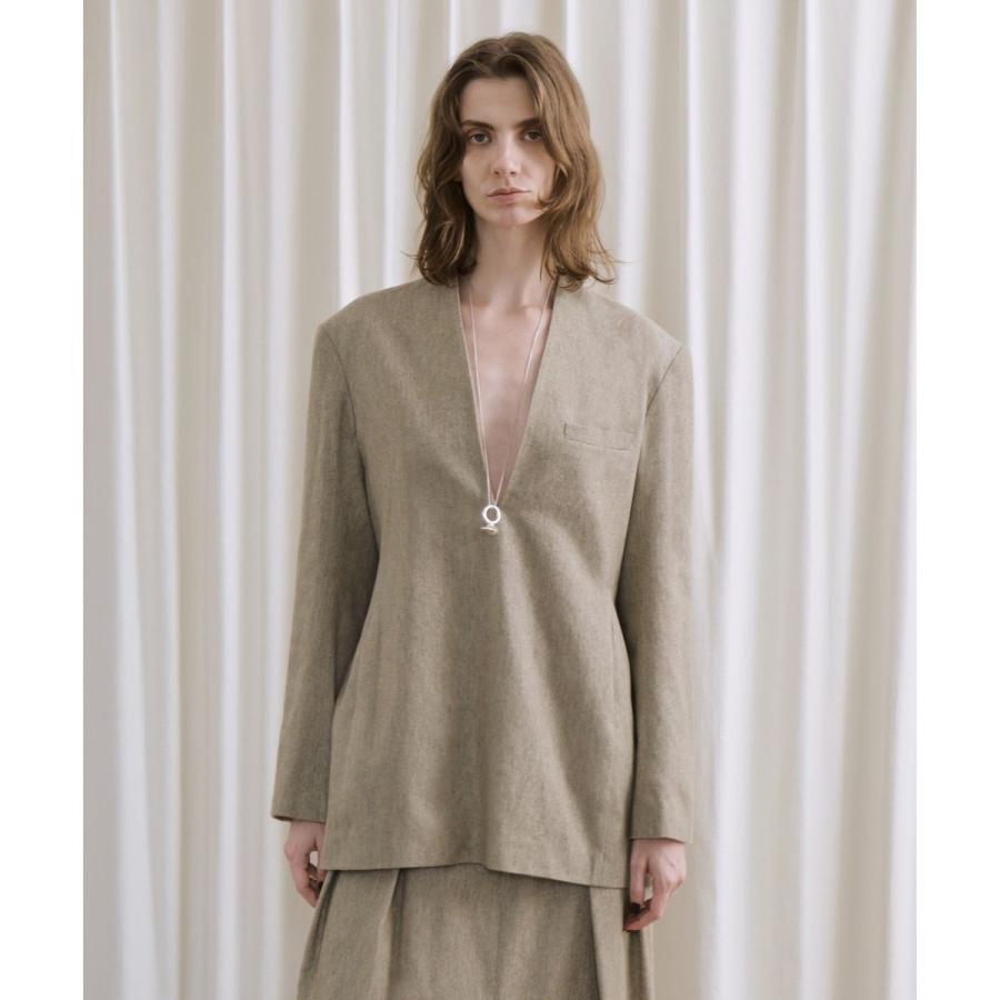 アダムエロペ（ADAM ET ROPE’）/【EMOELLE】ウールコットンジャケットライクブラウス ADAM ET ROPE'（アダムエロペ） 【EMOELLE】ウールコットンジャケット