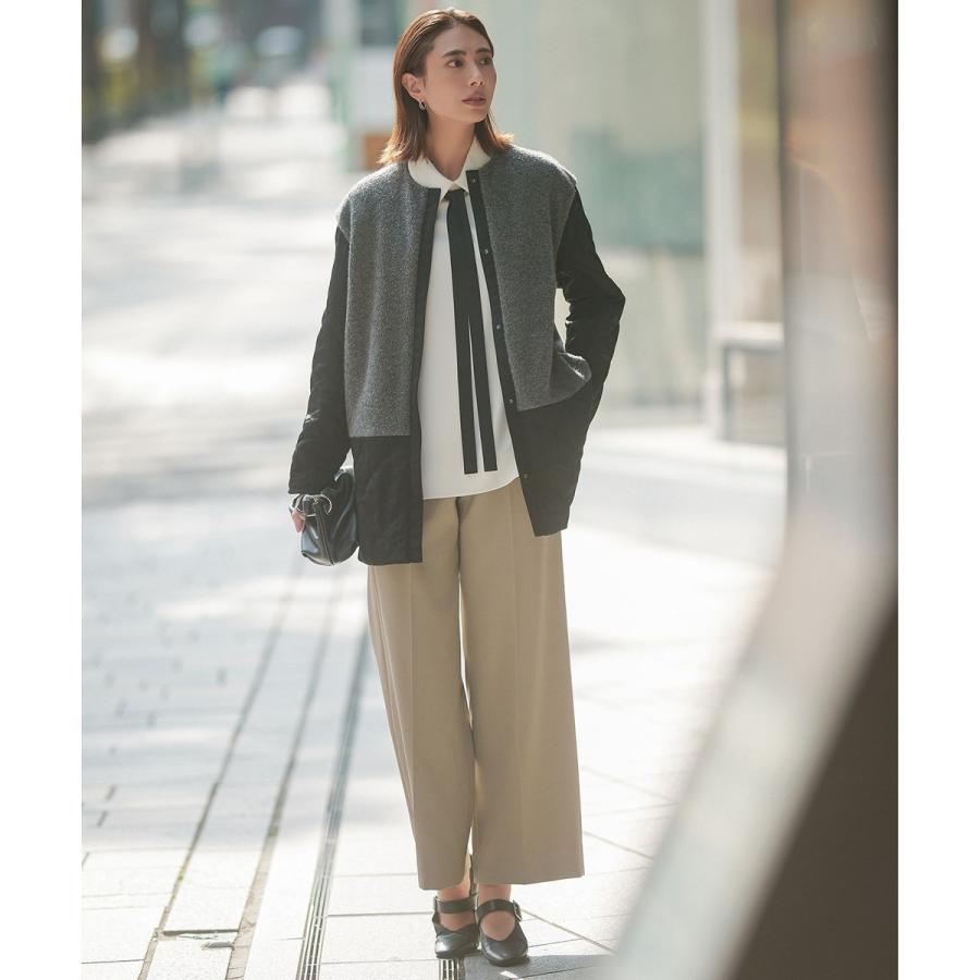 【リバーシブル着用可能】 リバーシブルキルト ミドル丈コートの画像