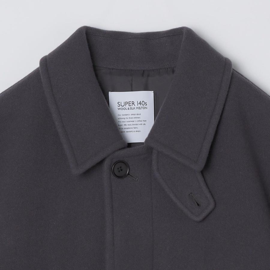 ★美品★SHIPS シップス★S140ウールハーフコート★Sサイズ★ネイビー★ SHIPS（シップス） SHIPS: S140 ウールシルク ステンカラー コート