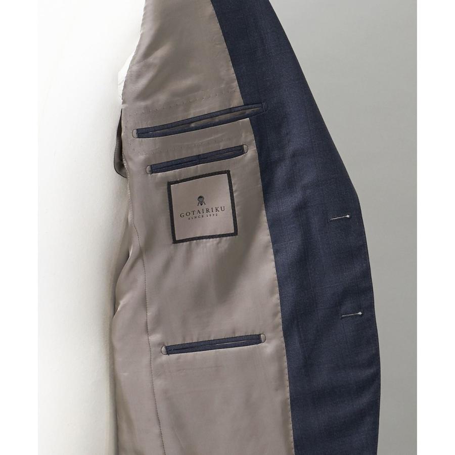 【Loro Piana Fabric】365 通年スーツ(ネイビー×格子)の画像