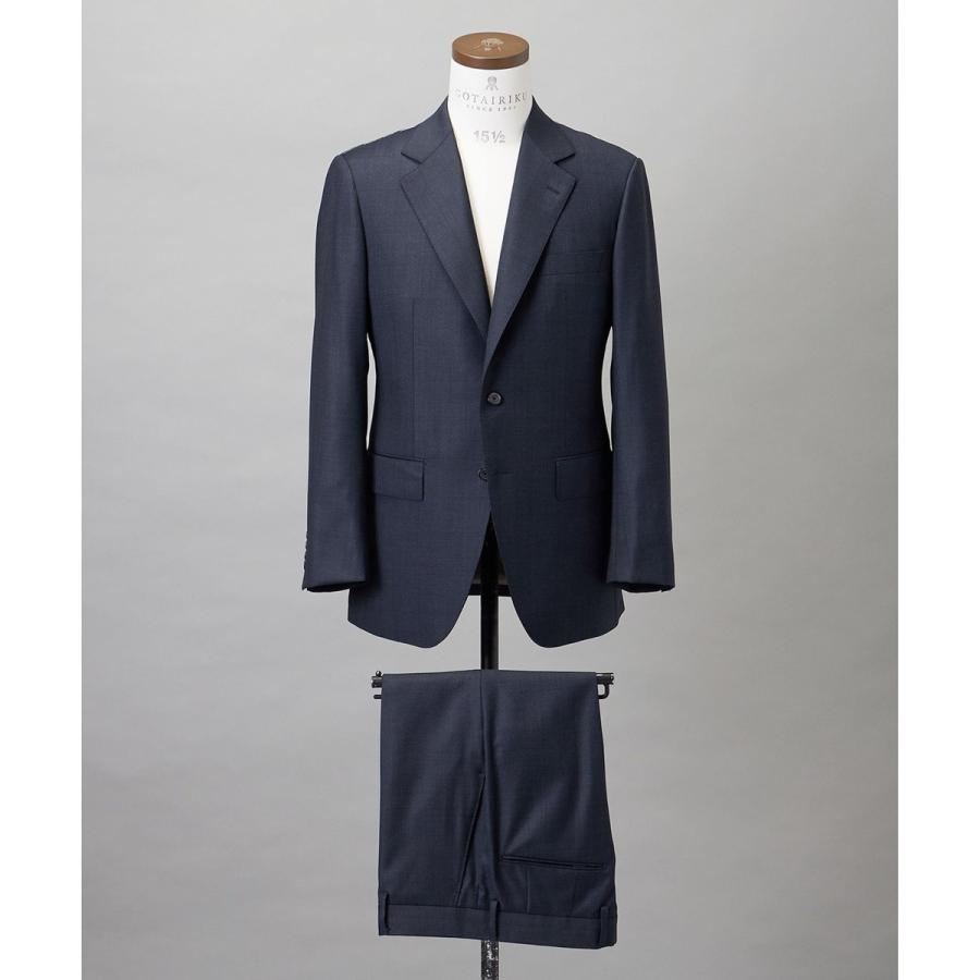 【Loro Piana Fabric】365 通年スーツ(ネイビー×格子)の画像