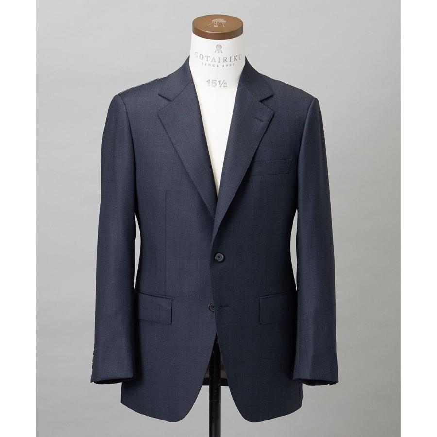 【Loro Piana Fabric】365 通年スーツ(ネイビー×格子)の画像