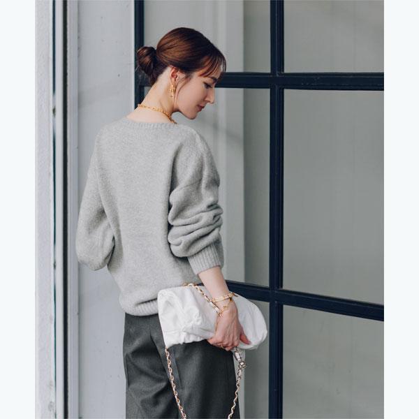 【未使用タグ】ur’sユアーズ カシミヤブレンドボリュームスリーブニット ur's（ユアーズ） ニット セーター ボリュームスリーブウエスト