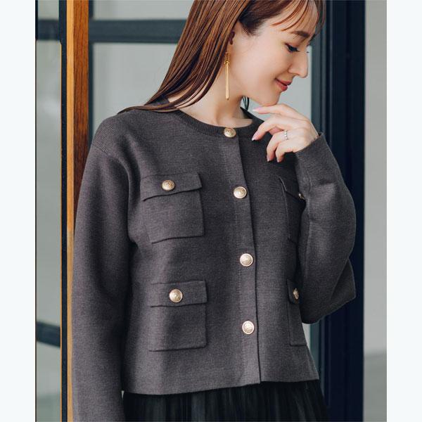 ur's（ユアーズ） 【星玲奈さんコラボアイテム】ゴールド釦ニット