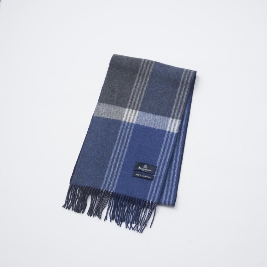 マフラー】アクアスキュータム｜カシミヤ パネルチェック/ソリッド