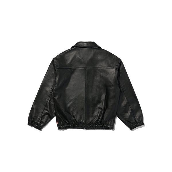 PREMIUM BLACK FULLZIP SPORTS LEATHER JACKETの画像