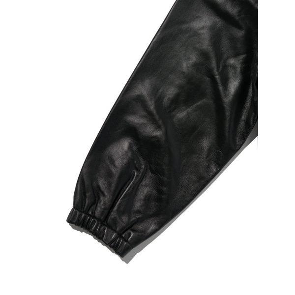 PREMIUM BLACK FULLZIP SPORTS LEATHER JACKETの画像