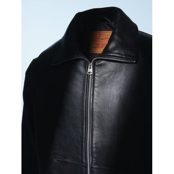 PREMIUM BLACK FULLZIP SPORTS LEATHER JACKETの画像