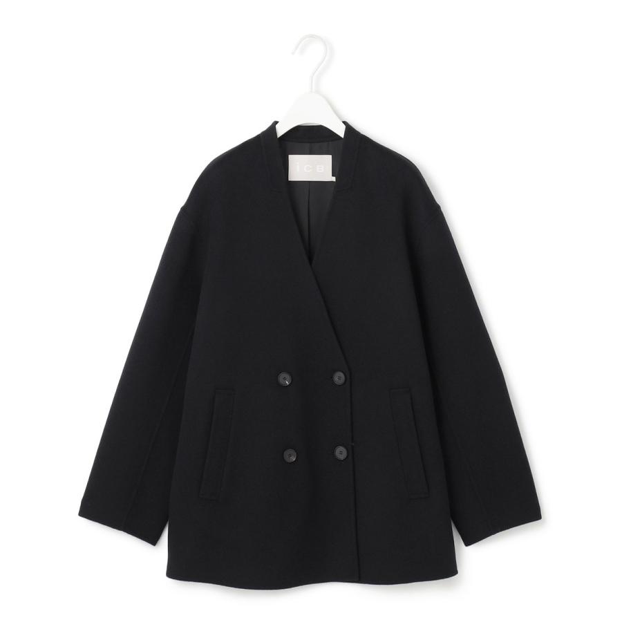 ICB（アイシービー） WoolRever ノーカラーショートコート : マルイ