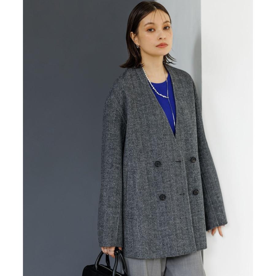 ICB（アイシービー） WoolRever ノーカラーショートコート : マルイ
