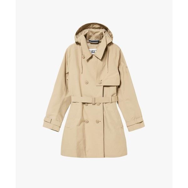 GORE-TEX ゴアテックス 防風 防水 透湿 ミドルトレンチコート / フード取り外し可の画像