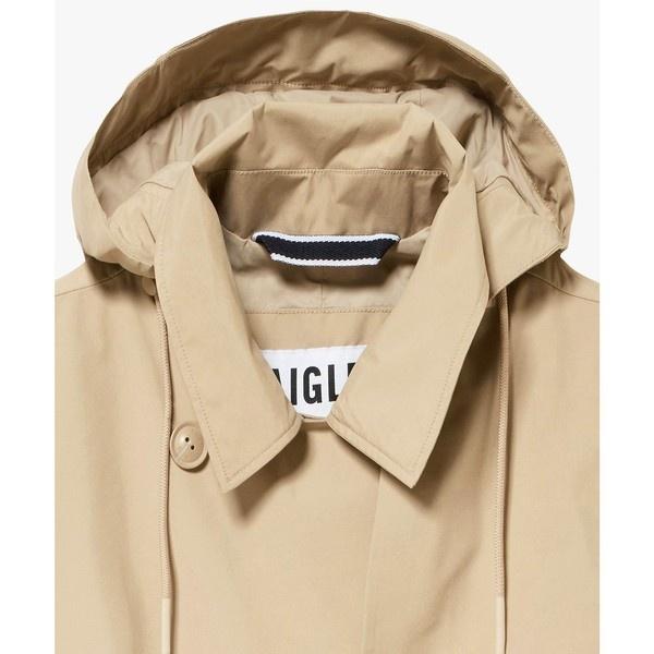 GORE-TEX ゴアテックス 防風 防水 透湿 ミドルトレンチコート / フード取り外し可の画像