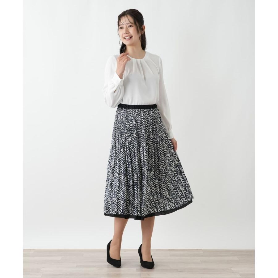 Leilian（レリアン） リバーシブルプリーツスカート【Leilian WHITE