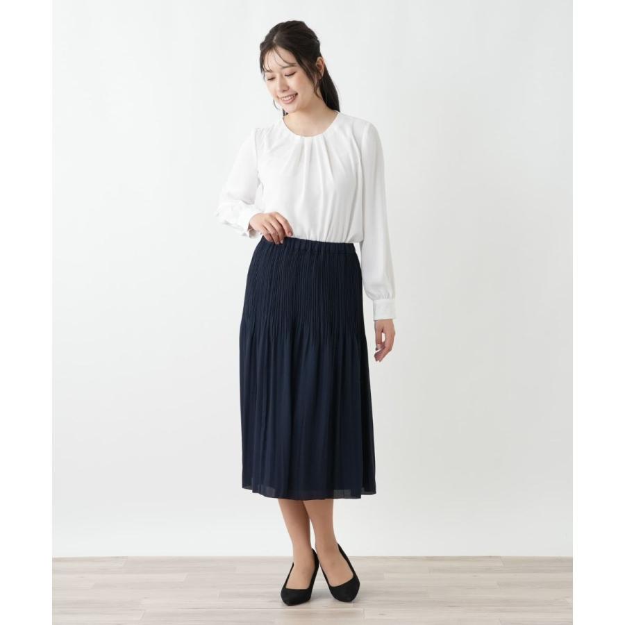 Leilian（レリアン） リバーシブルプリーツスカート【Leilian WHITE