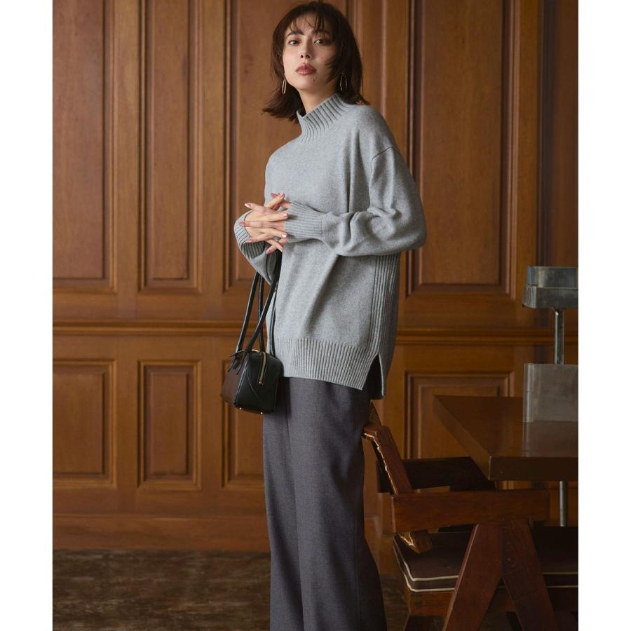 ニジュウサンク タートルネック ニット ハイネック プルオーバー レッド 23区（ニジュウサンク） 【見上愛さんコラボカラー/Oggi掲載】カシミヤ