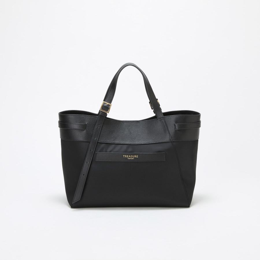 【未使用に近い】TREASURE TOPKAPIブラック2wayトートバッグ TOPKAPI（トプカピ） 【TREASURE TOPKAPI】ナイロン レザーコンビ 2way