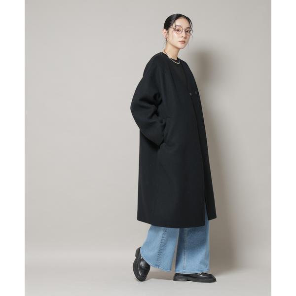 SUPER110blend リバーノーカラーロングコート : マルイ(丸井)Yahoo!店