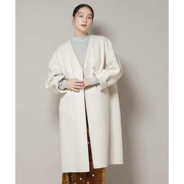 SUPER110blend リバーノーカラーロングコート : マルイ(丸井)Yahoo!店