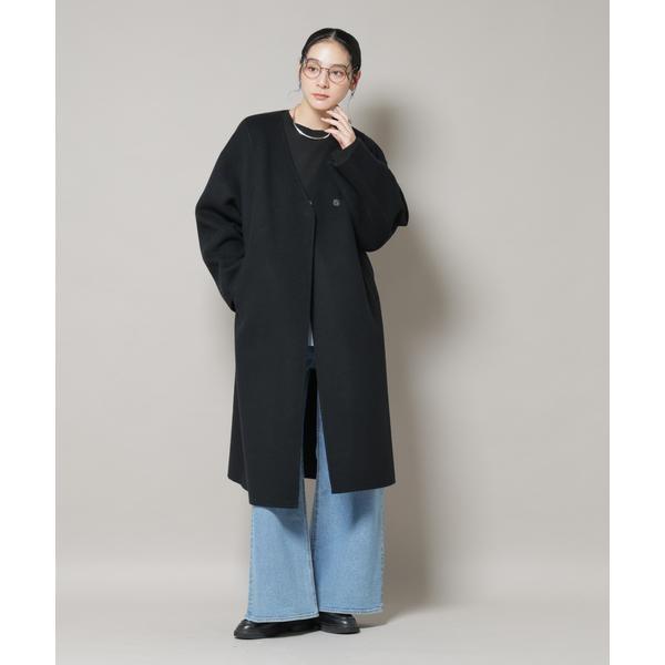 SUPER110blend リバーノーカラーロングコート : マルイ(丸井)Yahoo!店