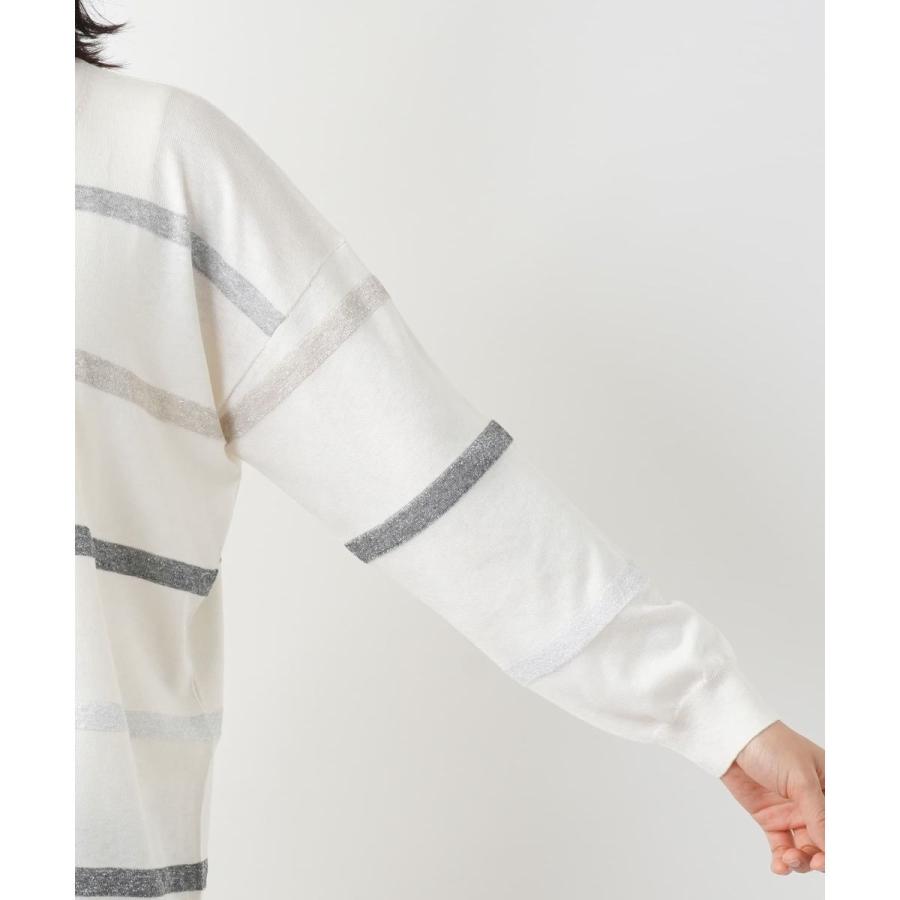 ラメボーダーカーディガン【HAND】の画像