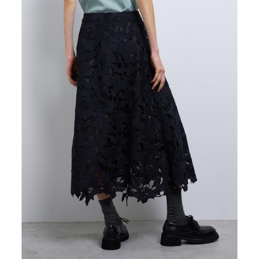 LANVIN en Bleu ケミカルフラワーレースフレアスカート : マルイ(丸井