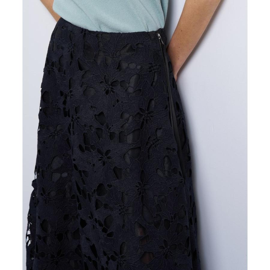 LANVIN en Bleu ケミカルフラワーレースフレアスカート : マルイ(丸井