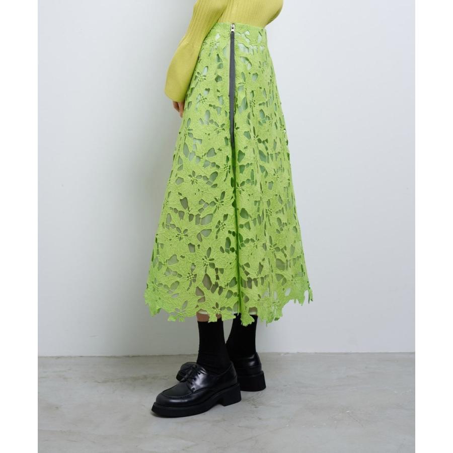 LANVIN en Bleu ケミカルフラワーレースフレアスカート : マルイ(丸井