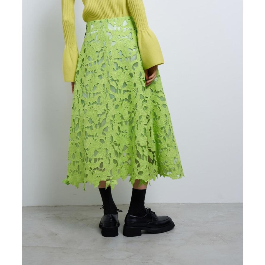 LANVIN en Bleu ケミカルフラワーレースフレアスカート : マルイ(丸井