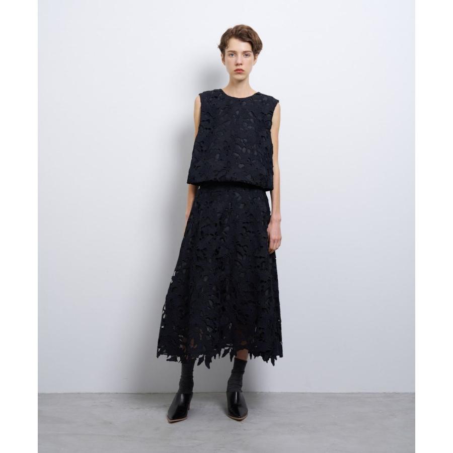 LANVIN en Bleu ケミカルフラワーレースフレアスカート : マルイ(丸井