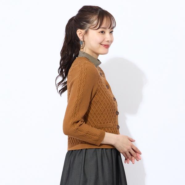 ENFOLD◇カーディガン(薄手)/38/コットン/NVY/300HS270-2310 ENFOLDの