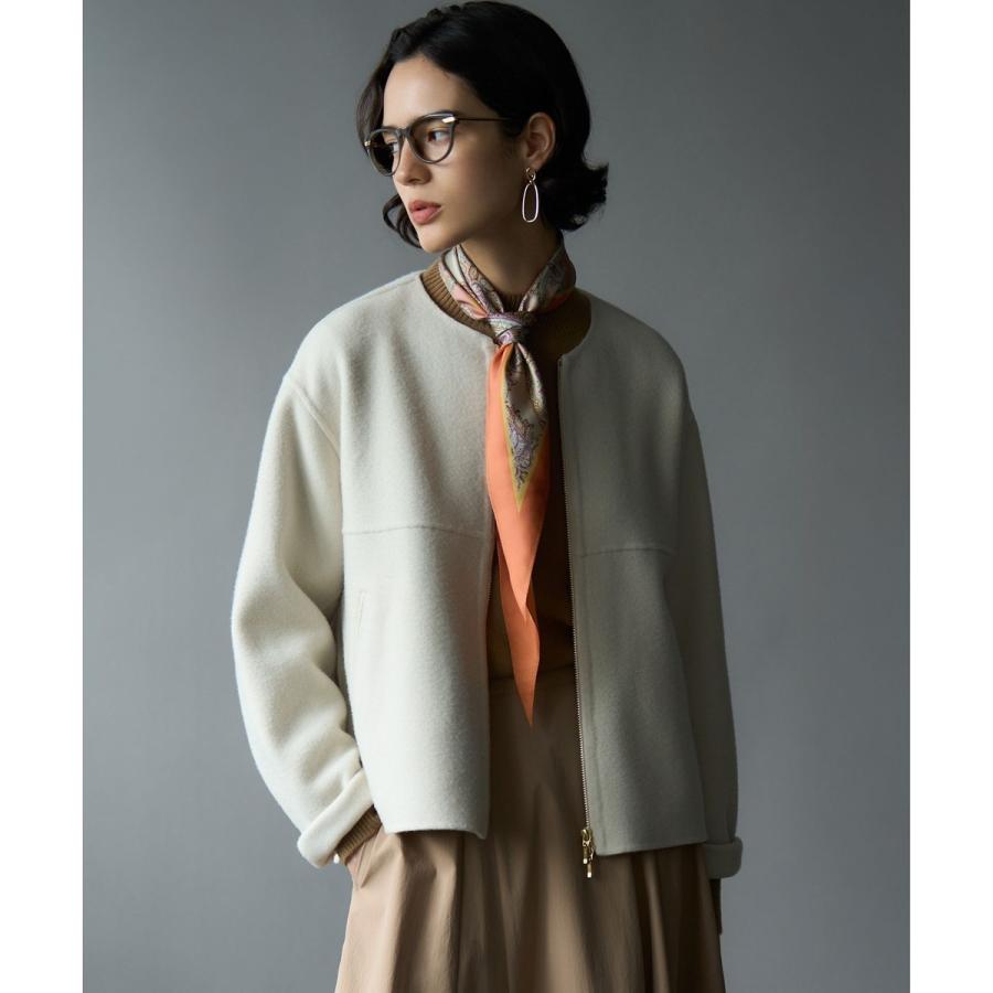 23区今季ウールライトリバー ノーカラー ショートコート 23区 ウールライトリバー ノーカラー ショートコート （ベージュ系