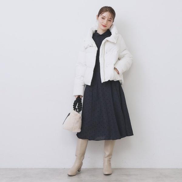 新品タグ付【定価57000円】Yukiko Hanai ジャケットショートコート 優待価格[THREE SQUARE]付け衿キルティングコート | KOBUNSHA SELECT