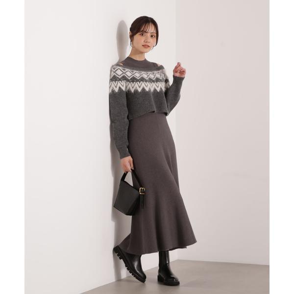 今期完売！プロポーションボディドレッシングノルディックニット ノルディックニットSETUP ワンピース 25AW | プロポーション ボディ