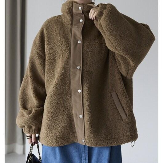 プレフェリール（PREFERIR）/ボアスタンドブルゾン カラーコート PREFERIR（プレフェリール） ボアスタンドブルゾン カラーコート