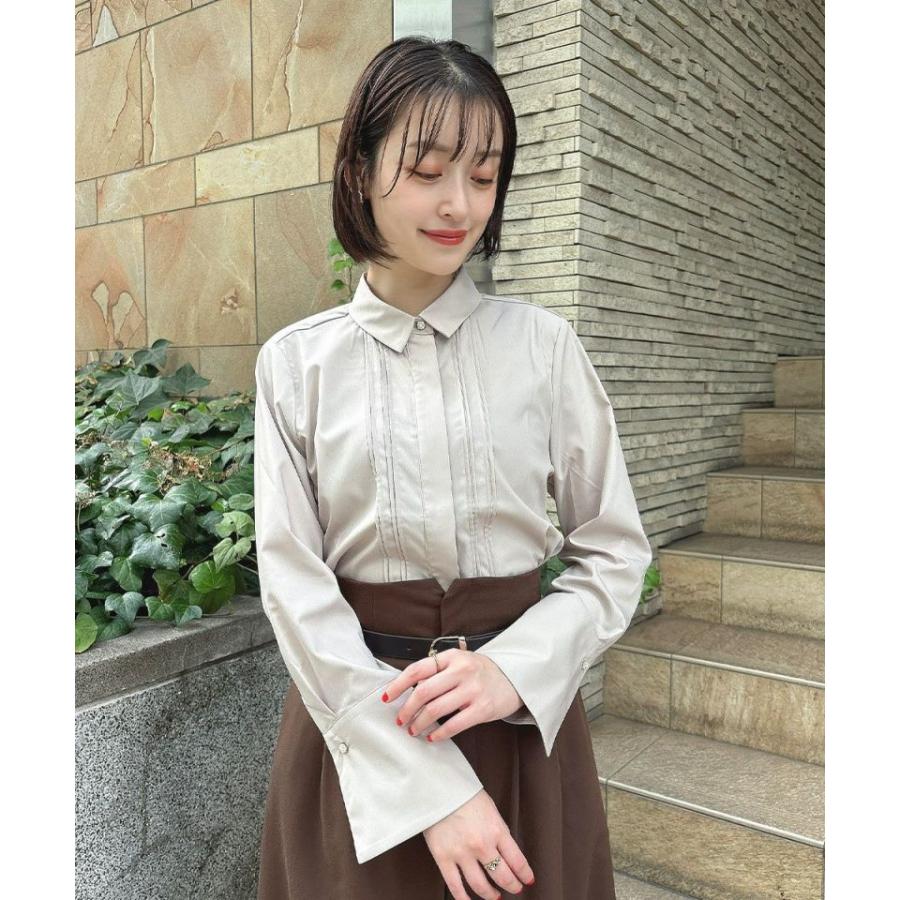 アンアナザーアンジェラス（an another angelus）/【タイ取り外し可能/洗える】ビジュー釦タイ付きシャツ an another angelus（アンアナザーアンジェラス） 【タイ取り外し可能