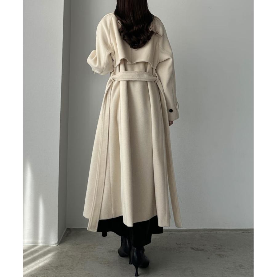Louere 2wayハイネックウールライクウエストシェイプフレアコート