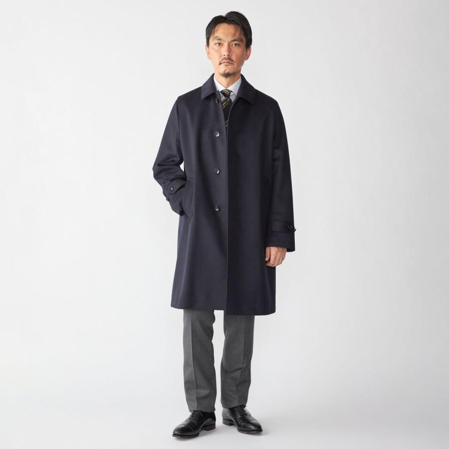 Tibbett/英国製/チベット/ステンカラーコート/ウール/濃紺/ネイビー Tibbett/英国製/チベット/ステンカラーコート/ウール/濃紺/ネイビー