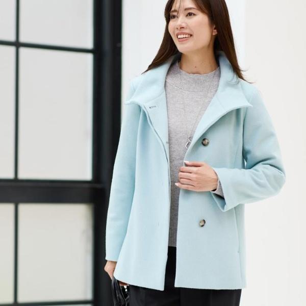 リフレクト　Reflect コート　ウール　９号 Reflect（リフレクト） 【衿が顔に当たらない◎】スタンドネックミドル