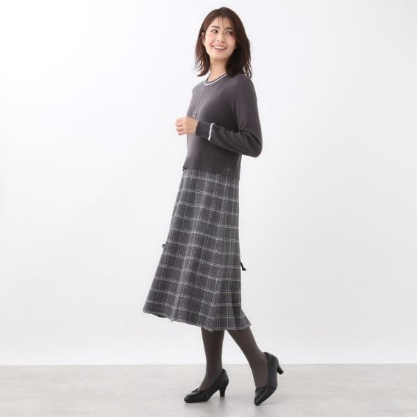 Reflect（リフレクト） 【コートインでもすっきり◎】チェック柄ニット