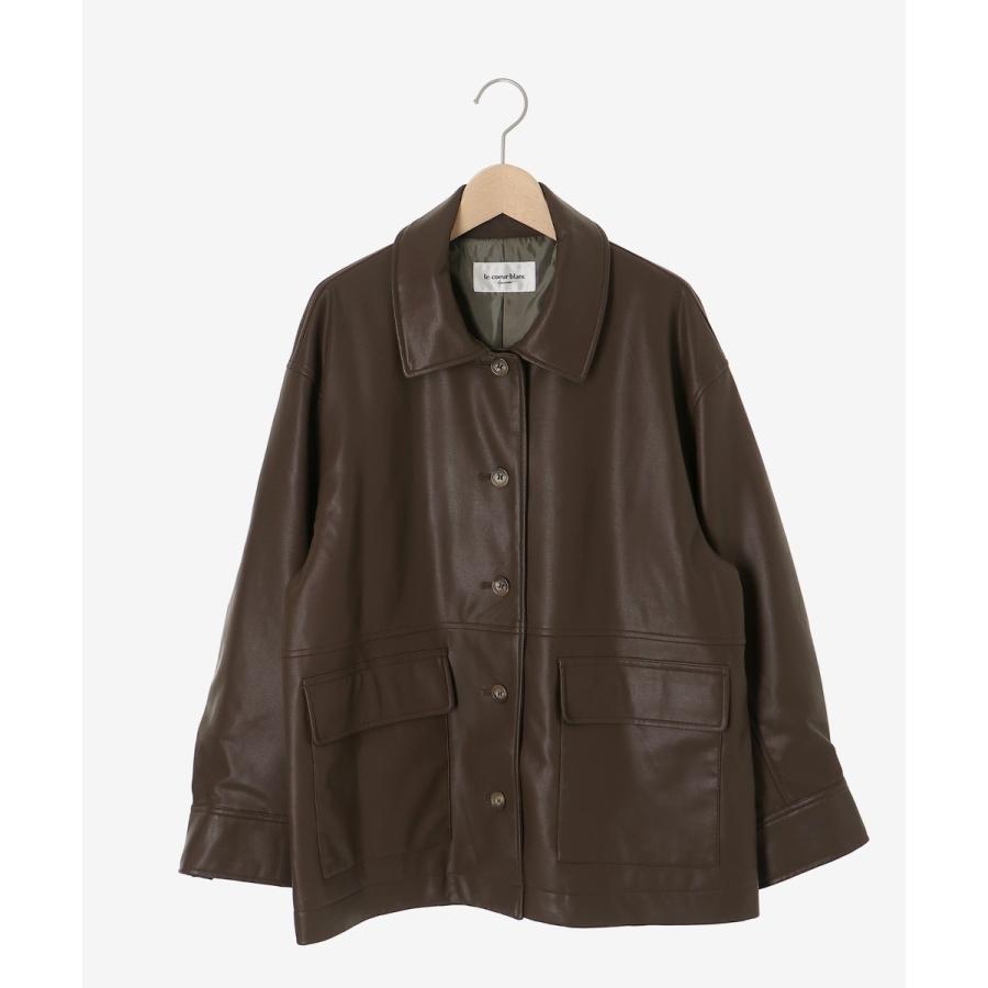 ルクールブラン（le．coeur blanc）/ステンカラー合皮ジャケット le.coeur blanc（ルクールブラン） ステンカラー合皮ジャケット