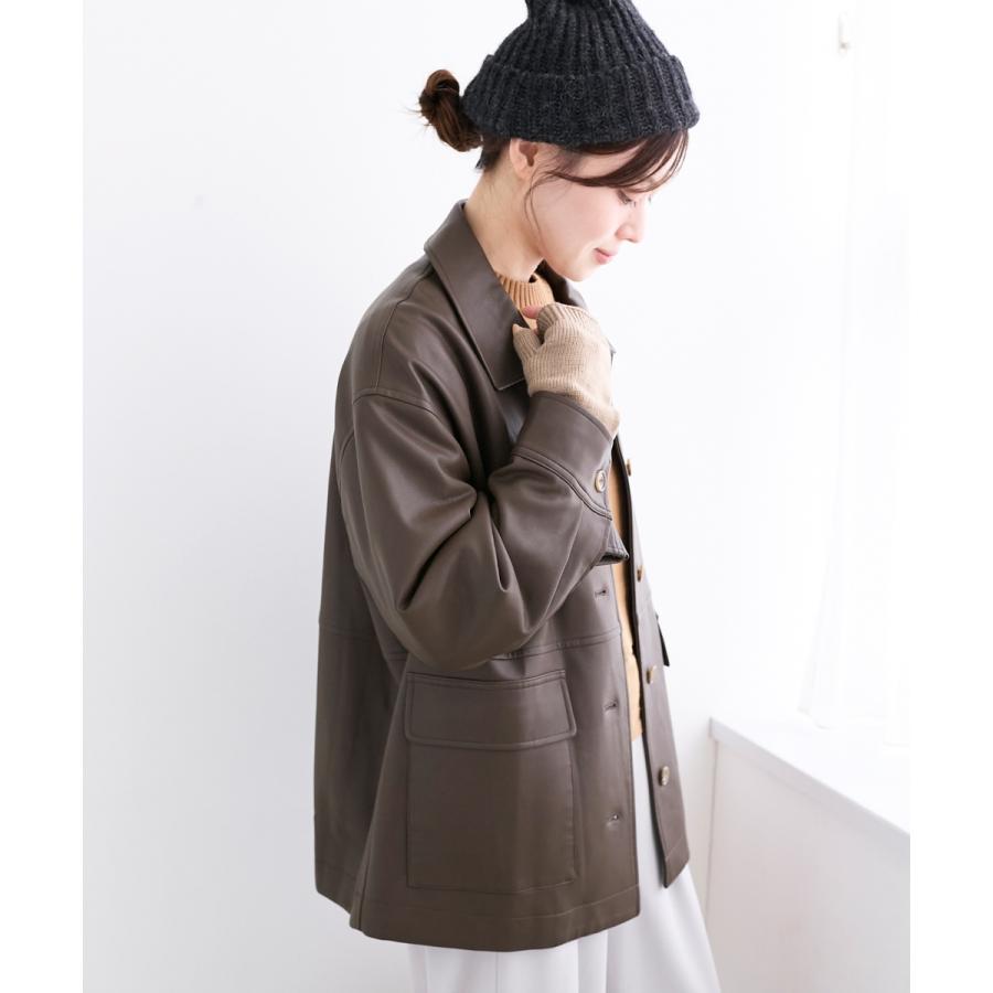 le.coeur blanc（ルクールブラン） ステンカラー合皮ジャケット