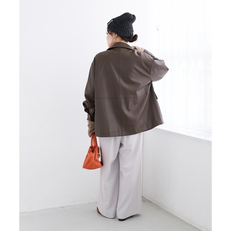 le.coeur blanc（ルクールブラン） ステンカラー合皮ジャケット