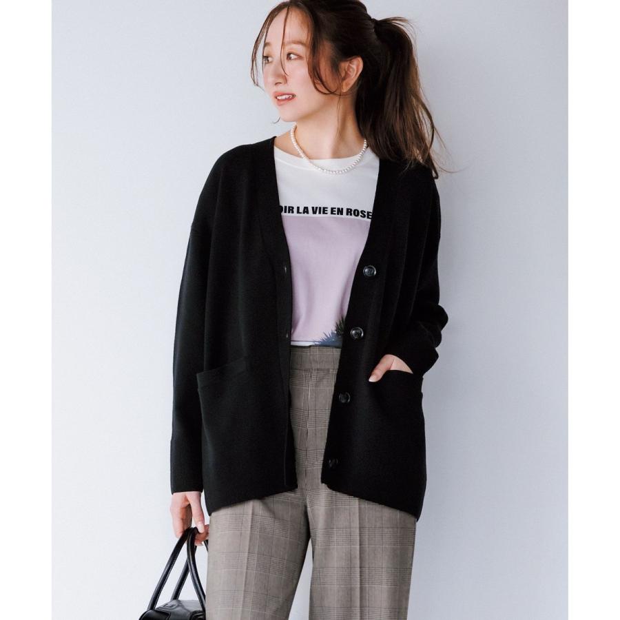 にこ　コットンカシミヤニットVネックカーディガン　XL 野呂佳代さん着用】コットンカシミヤニット Vネックカーディガン