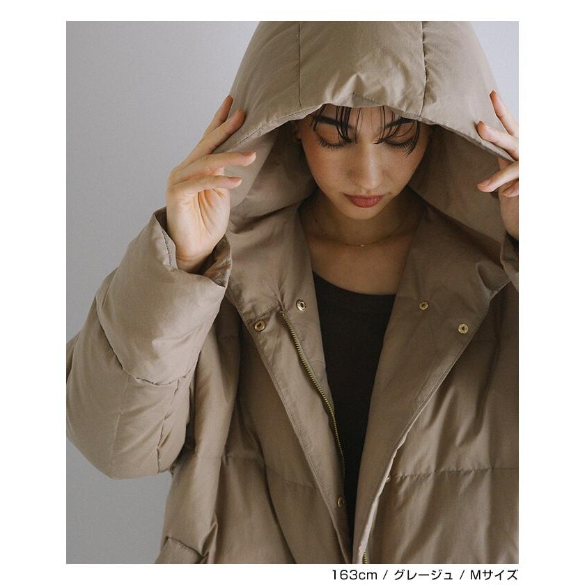 evernavy エバーネイビー ダウンコート ベージュ ドルマン サイドジップ ダウンジャケット evernavy エバーネイビー