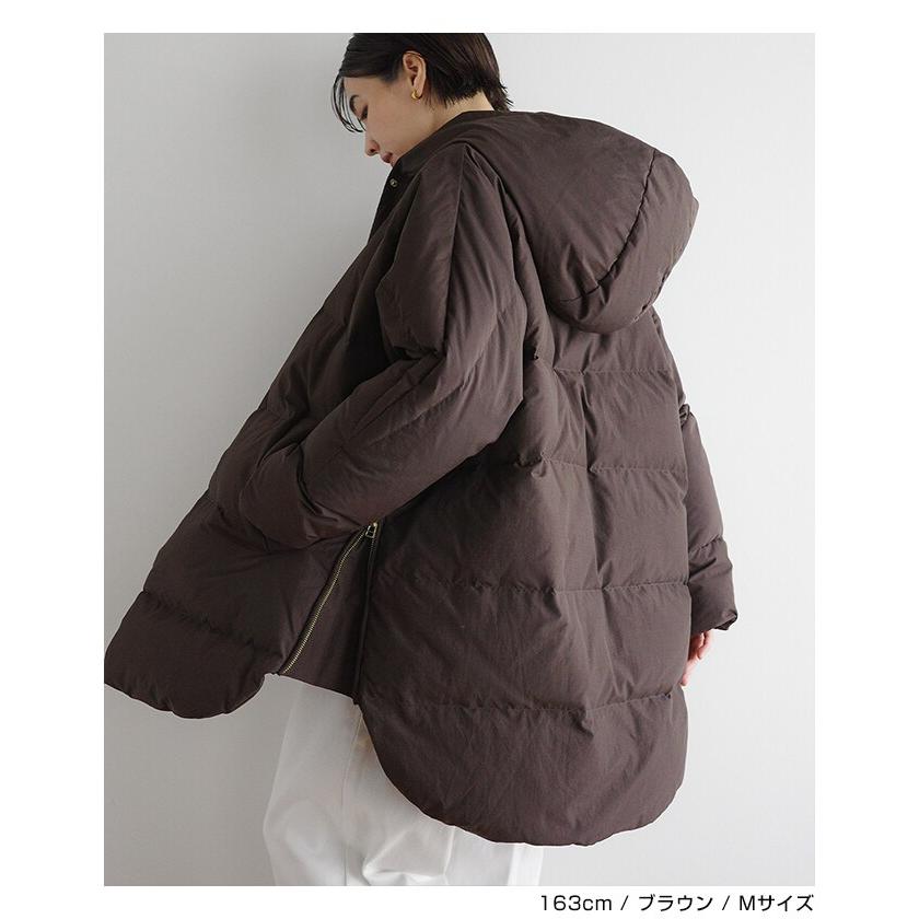 ドルマン サイドジップ ダウンジャケット evernavy エバーネイビー