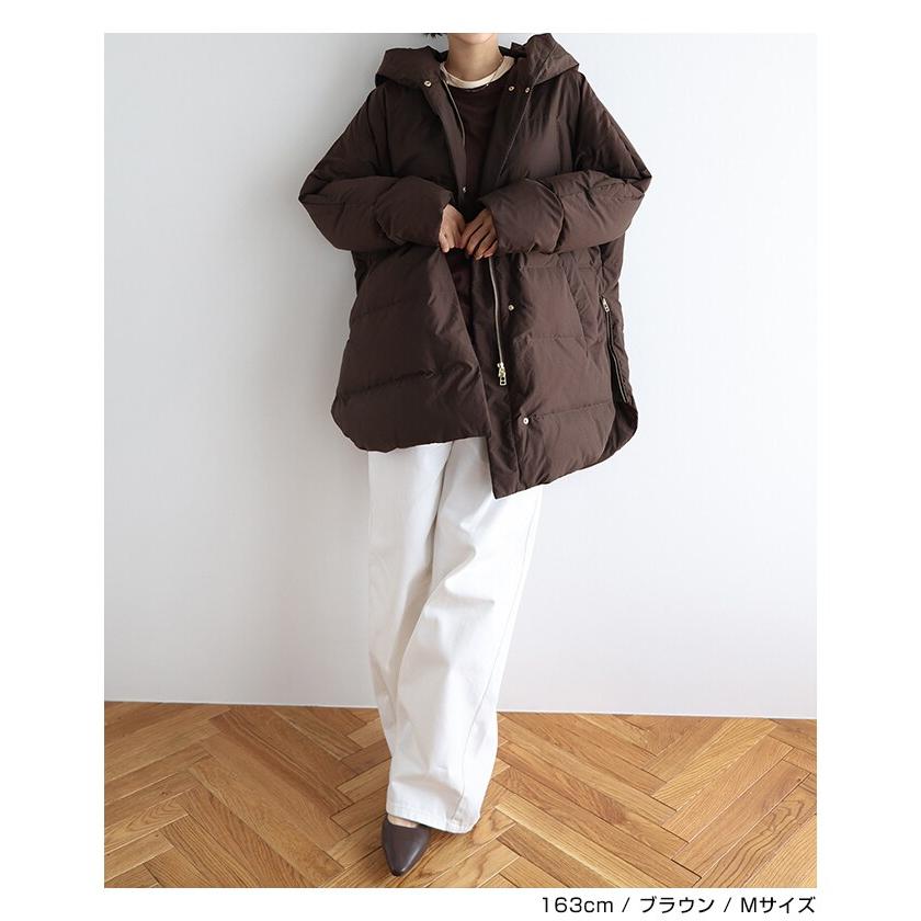 ドルマン サイドジップ ダウンジャケット evernavy エバーネイビー