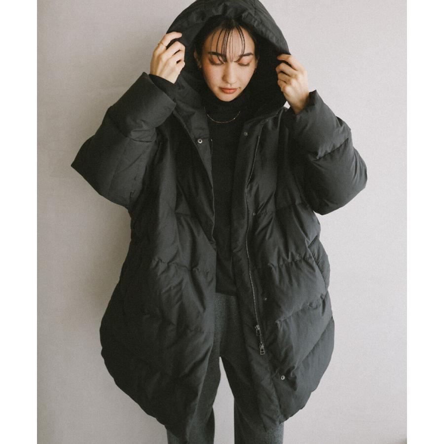 evernavy エバーネイビー ダウンコート ベージュ ドルマン サイドジップ ダウンジャケット evernavy エバーネイビー