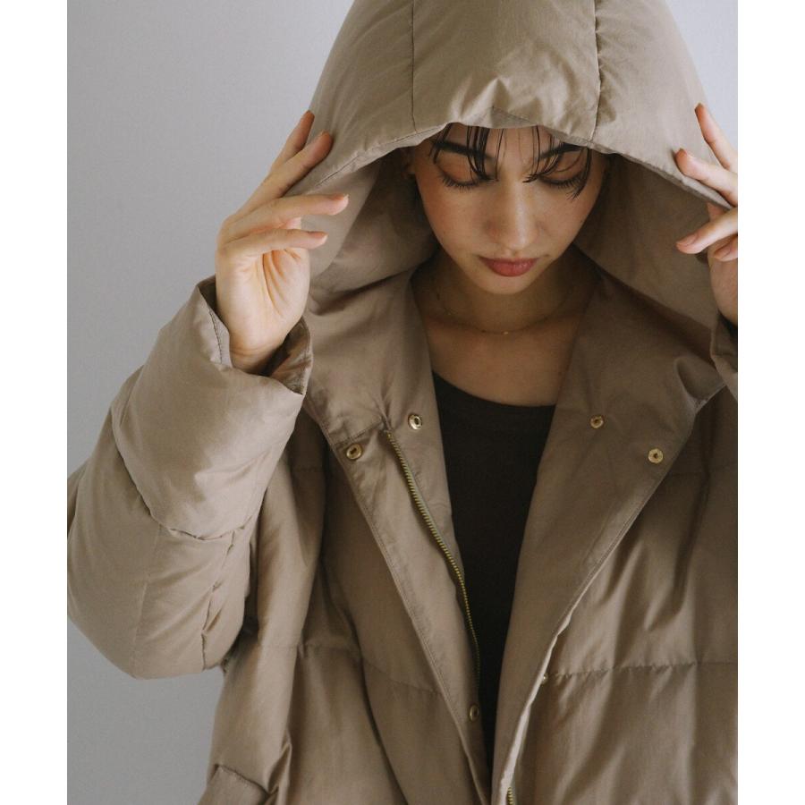 evernavy エバーネイビー ダウンコート ベージュ ドルマン サイドジップ ダウンジャケット evernavy エバーネイビー