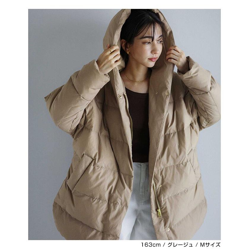 ドルマン サイドジップ ダウンジャケット evernavy エバーネイビー